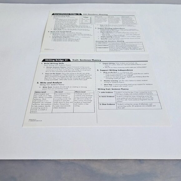 2 Rigby Literacy by Design: Writing(21) & Comprehension(10) Bridge Cards Grade 1 - Picture 9 of 13